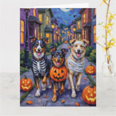 Australischer Schäfertrick-oder-Treating zu Hallow Karte (Gelbe Blume)