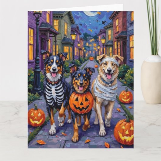 Australischer Schäfertrick-oder-Treating zu Hallow Karte (Vorderseite)