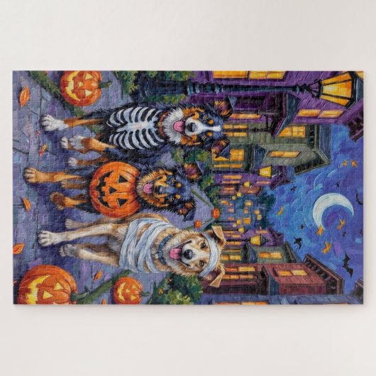 Australischer Schäfertrick-oder-Treating zu Hallow Puzzle (Horizontal)