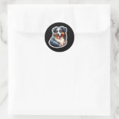Australischer Schafhirtensticker Runder Aufkleber (Tasche)