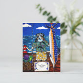 Australischer Schepherd Marlin Fishing Postkarte (Stehend Vorderseite)