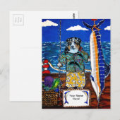 Australischer Schepherd Marlin Fishing Postkarte (Vorne/Hinten)