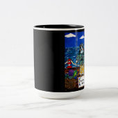 Australischer Schepherd Marlin Fishing Zweifarbige Tasse (Mittel)