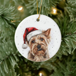 Australischer Seidenglanz-Hund Weihnachten Persona Keramik Ornament