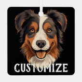 Australischer Shepherd Dog Individuelle Name Perso Ornament Aus Metall (Rückseite)