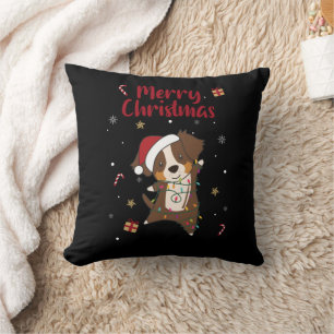 Australischer Shepherd Frohe Weihnachts-Winter-Thr Kissen