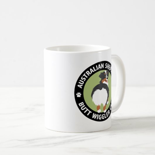Australischer Shepherd Hintern Wiggler Club Kaffeetasse (VorderseiteRechts)