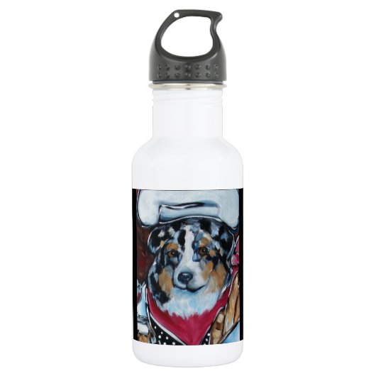 AUSTRALISCHER SHEPHERD-KOCH EDELSTAHLFLASCHE (Vorderseite)