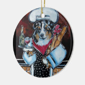 AUSTRALISCHER SHEPHERD-KOCH KERAMIK ORNAMENT (Links)
