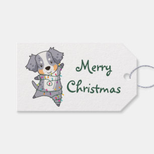 Australischer Shepherd Merry Christmas Winter Truc Geschenkanhänger
