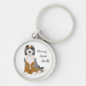 Australischer Shepherd Poodle Mix Schlüsselanhänge Schlüsselanhänger (Vorne)