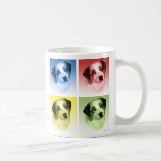 Australischer Shepherd Pop Art Kaffeetasse (Rechts)