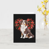 Australischer Shepherd Valentinstag Aussie Lover F Karte (Gelbe Blume)