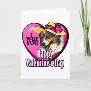 Australischer Shepherd-Valentinstag Feiertagskarte