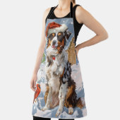 Australischer Shepherd Winter Wonderland Weihnacht Schürze (InSitu)