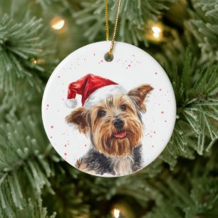 Australischer Silky Terrier Weihnachten Personalis Keramik Ornament