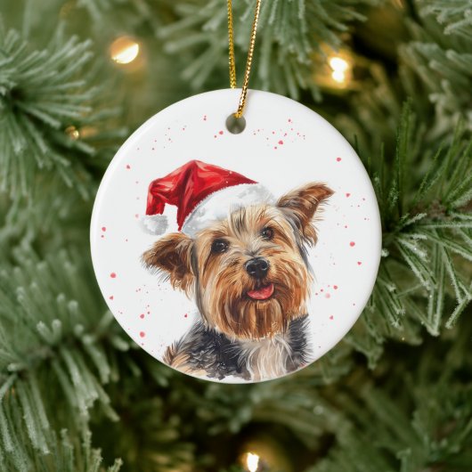 Australischer Silky Terrier Weihnachten Personalis Keramik Ornament (Baum)