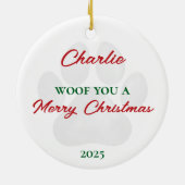 Australischer Silky Terrier Weihnachten Personalis Keramik Ornament (Hinten)
