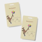 Australischer Spaß Kangaroo Cartoon Illustration Ausweis (Vorder- & Rückseite)