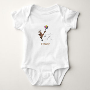 Australischer Spaß Kangaroo Cartoon Illustration Baby Strampler