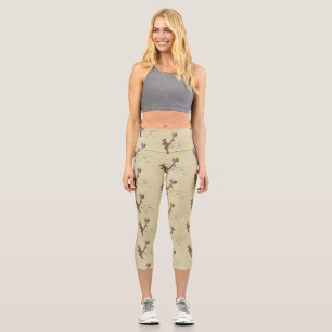 Australischer Spaß Kangaroo Cartoon Illustration Capri Leggings