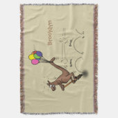 Australischer Spaß Kangaroo Cartoon Illustration Decke (Vorderseite Vertikal)