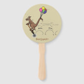 Australischer Spaß Kangaroo Cartoon Illustration Fächer (Rückseite)