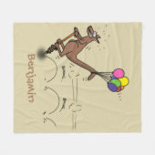 Australischer Spaß Kangaroo Cartoon Illustration Fleecedecke (Vorderseite (Horizontal))