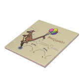 Australischer Spaß Kangaroo Cartoon Illustration Fliese (Seite)