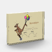 Australischer Spaß Kangaroo Cartoon Illustration Fotoblock (Links)