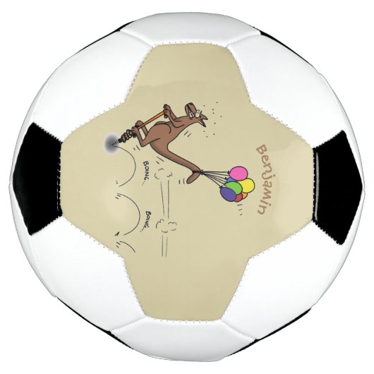 Australischer Spaß Kangaroo Cartoon Illustration Fußball (Gedreht)