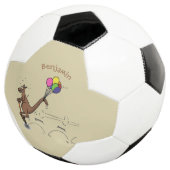 Australischer Spaß Kangaroo Cartoon Illustration Fußball (Dreiviertel)