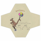 Australischer Spaß Kangaroo Cartoon Illustration Fußball (Flach)