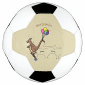 Australischer Spaß Kangaroo Cartoon Illustration Fußball (Vorderseite)