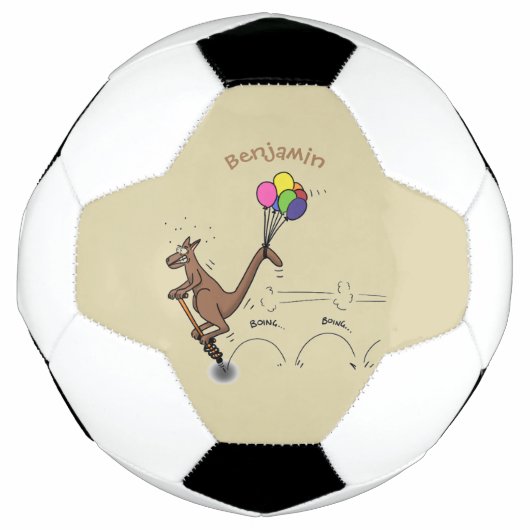 Australischer Spaß Kangaroo Cartoon Illustration Fußball (Vorderseite)