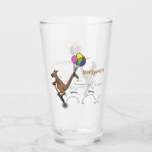 Australischer Spaß Kangaroo Cartoon Illustration Glas (Rückseite)