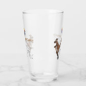 Australischer Spaß Kangaroo Cartoon Illustration Glas (Links)