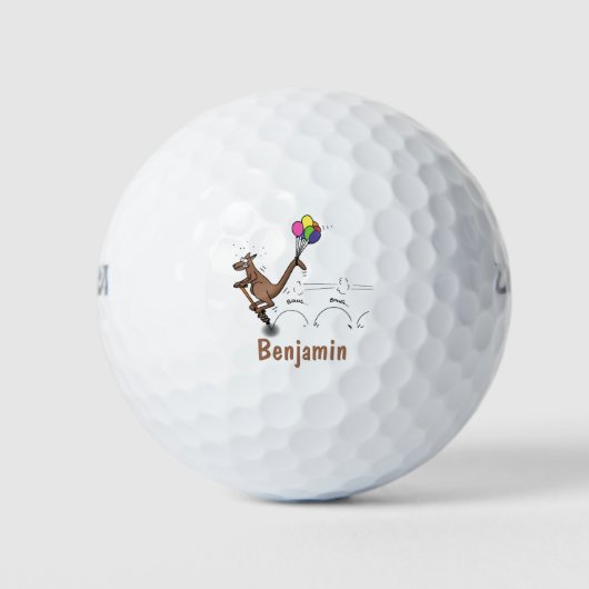 Australischer Spaß Kangaroo Cartoon Illustration Golfball (Vorderseite)