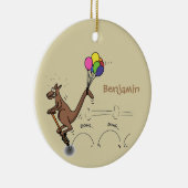 Australischer Spaß Kangaroo Cartoon Illustration Keramik Ornament (Rechts)