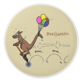 Australischer Spaß Kangaroo Cartoon Illustration Keramikknauf (Vorderseite)