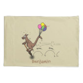 Australischer Spaß Kangaroo Cartoon Illustration Kissenbezug (Rückseite)