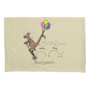 Australischer Spaß Kangaroo Cartoon Illustration Kissenbezug