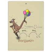 Australischer Spaß Kangaroo Cartoon Illustration Klemmbrett (Rückseite)