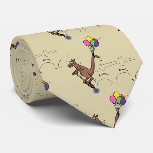 Australischer Spaß Kangaroo Cartoon Illustration Krawatte (Gerollt)