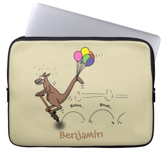 Australischer Spaß Kangaroo Cartoon Illustration Laptopschutzhülle (Vorderseite)