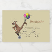 Australischer Spaß Kangaroo Cartoon Illustration Lebensmitteletikett (Einzelnes Label)