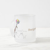 Australischer Spaß Kangaroo Cartoon Illustration Mattglastasse (Vorderseite Links)