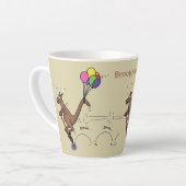 Australischer Spaß Kangaroo Cartoon Illustration Milchtasse (Linke Ecke)