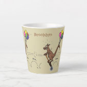 Australischer Spaß Kangaroo Cartoon Illustration Milchtasse (Vorderseite)