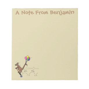 Australischer Spaß Kangaroo Cartoon Illustration Notizblock